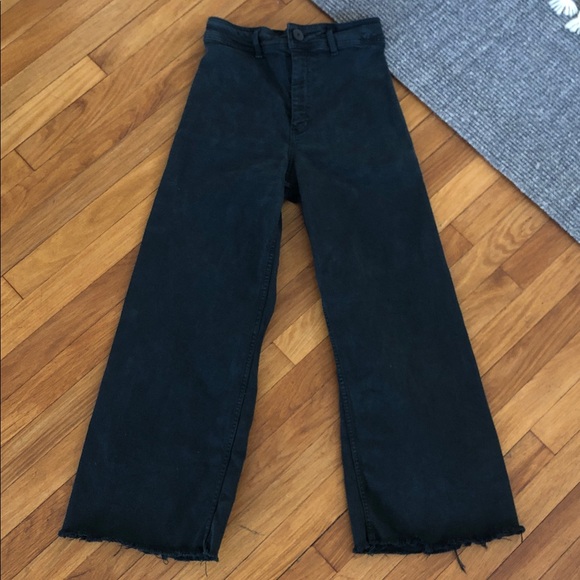 Zara Marine wide leg size 4 Black Jeans 25 1/2 inseam worn once - Picture 4 of 5